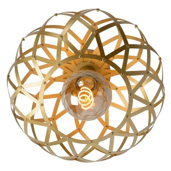 Lucide WOLFRAM - Flush ceiling light - Ø 30 cm - 1xE27 - Matt Gold / Brass - detail 1